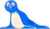 Blue Cartoon Seal Clip Art